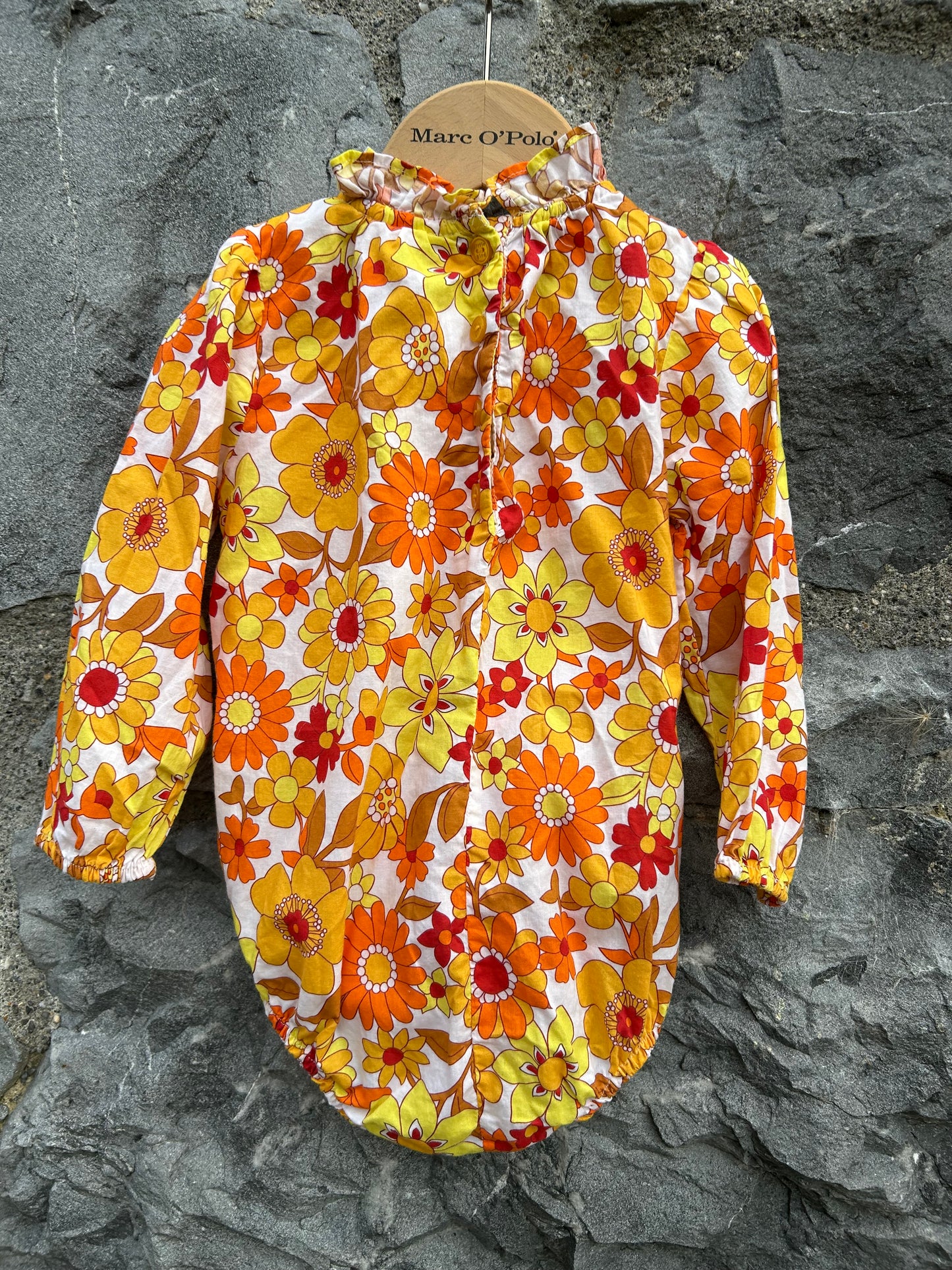 Orange&yellow flowers vest  12-18m (80-86cm)