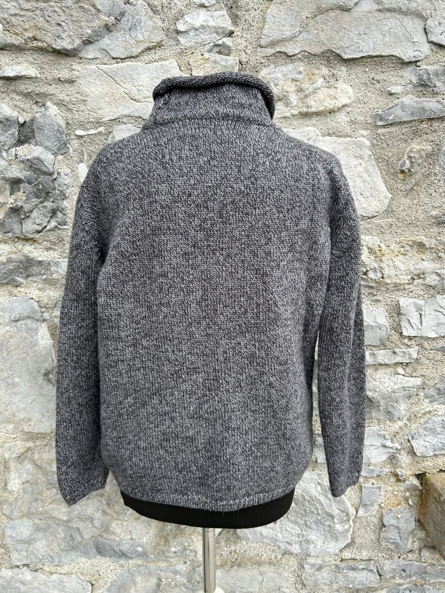 Charcoal melange turtleneck jumper Small