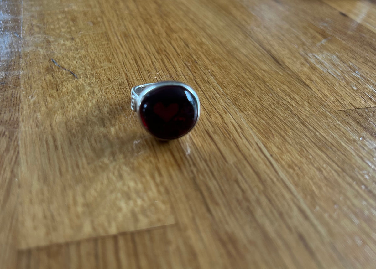 Hidden heart red ring