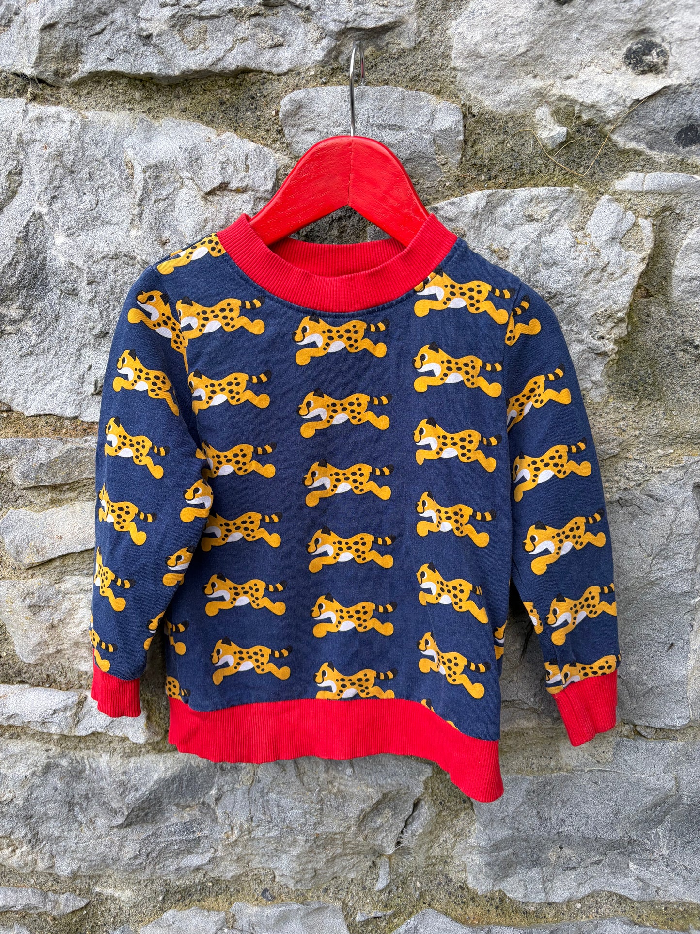 Cheetah navy Sweatshirt 2-3y (92-98cm)