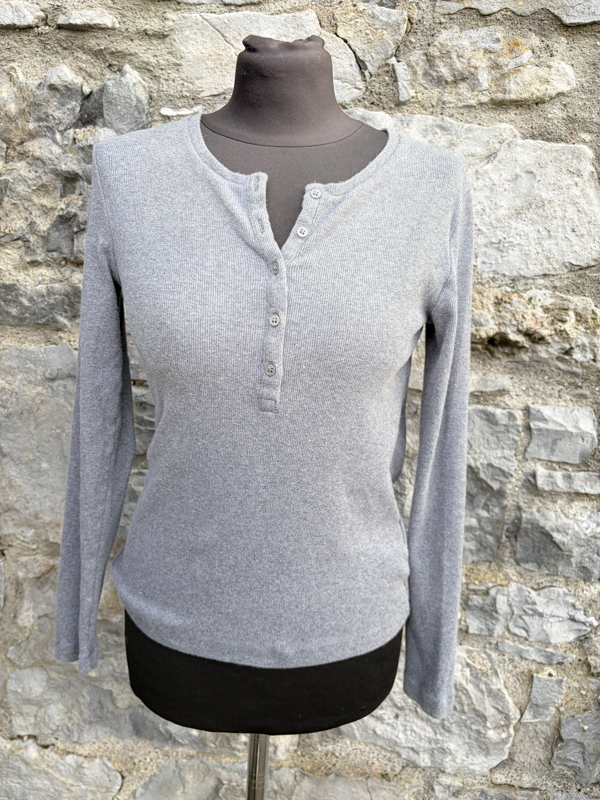 Grey ribbed top uk 12