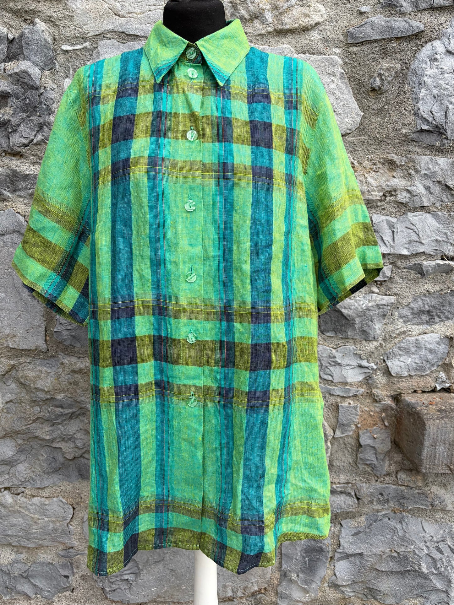 90s green check shirt uk 16-18
