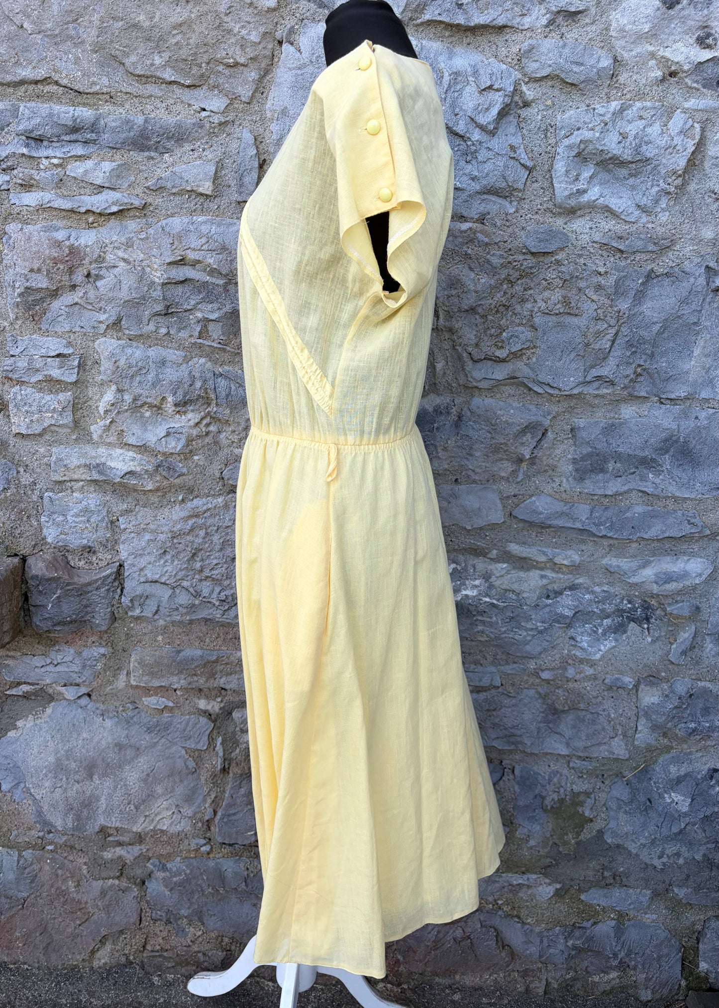 80s yellow summer dress uk 12