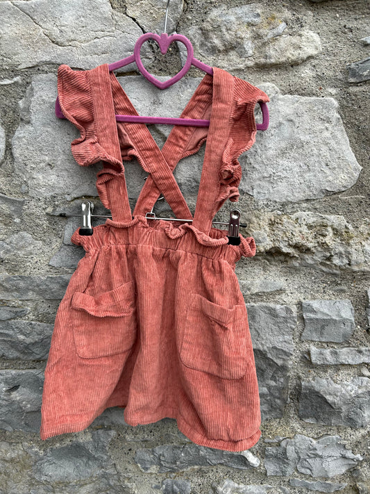 Dusty pink cord pinafore  4-5y (104-110cm)