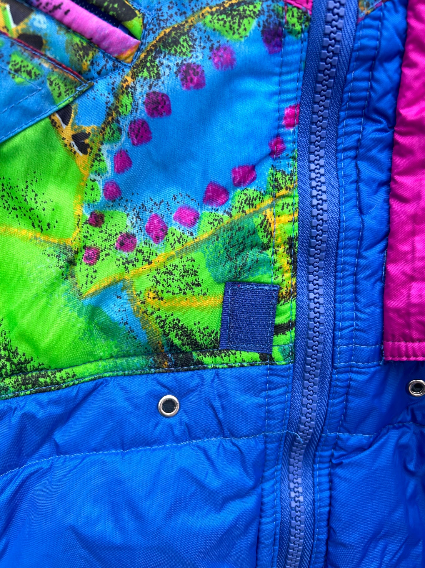 80s abstract blue ski jacket  9-10y (134-140cm)