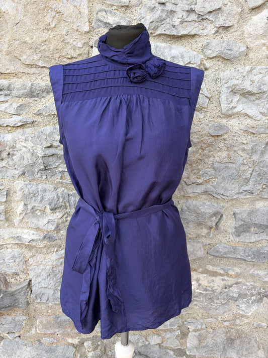 Y2K purple silk top uk 10-12