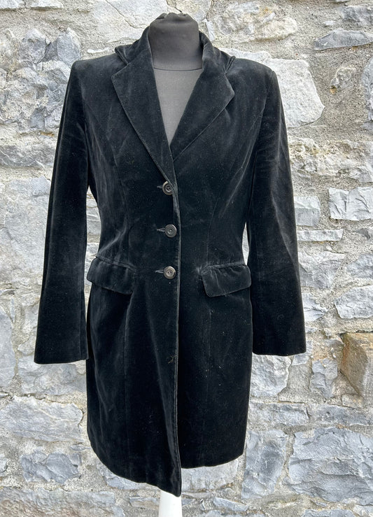 90s black velvet coat uk 8