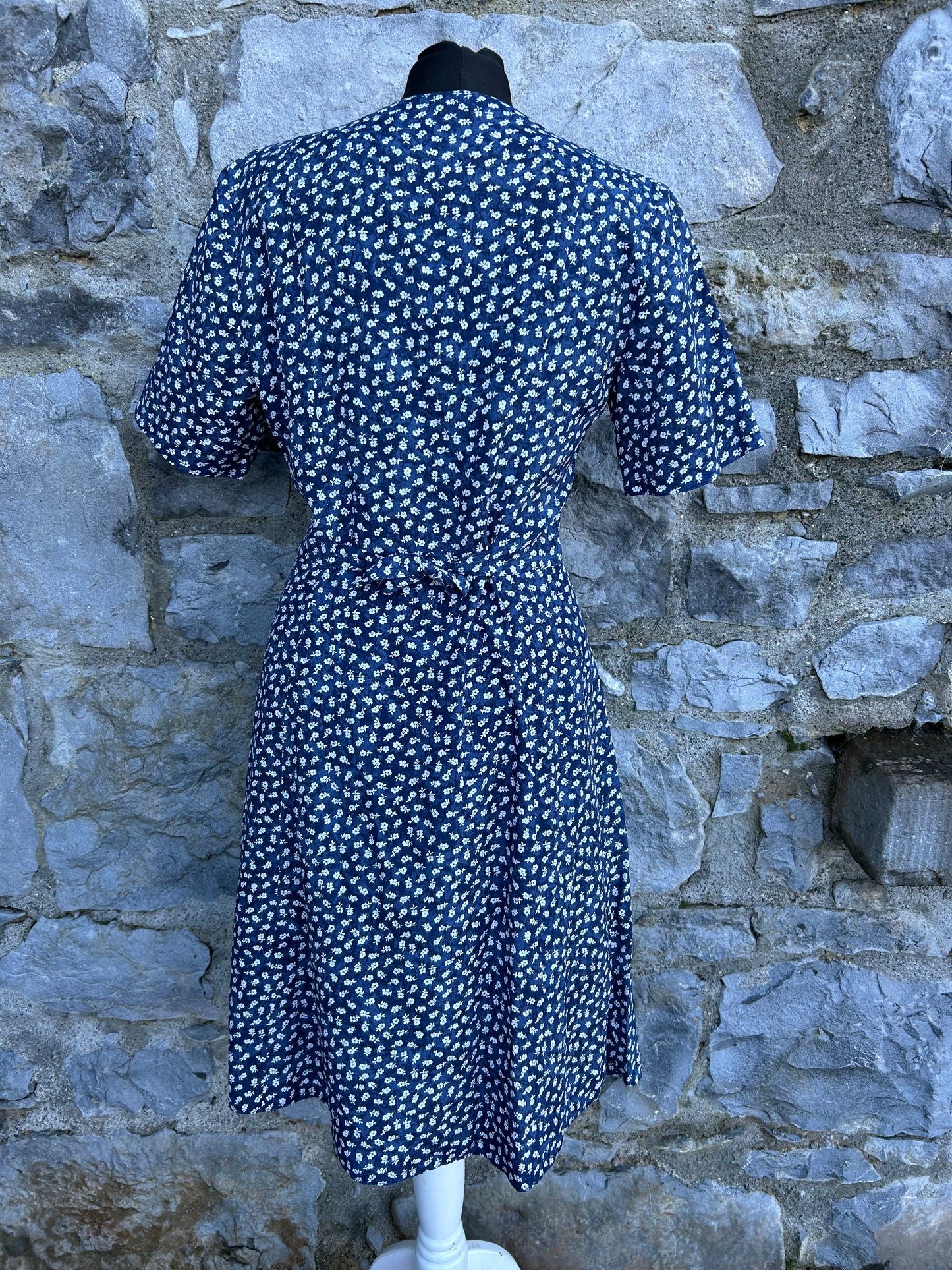 90s navy floral dress uk 6-8