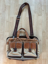 Load image into Gallery viewer, Brown&amp;beige briefcase bag

