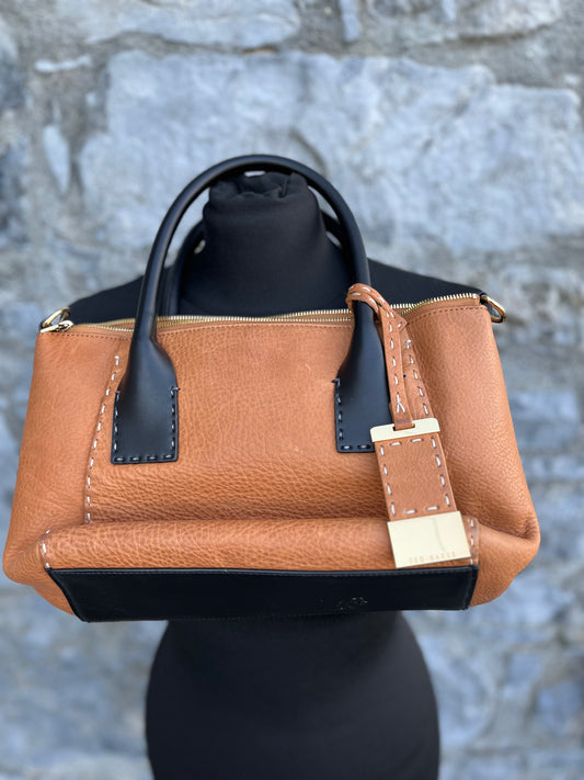 TB Brown leather bag