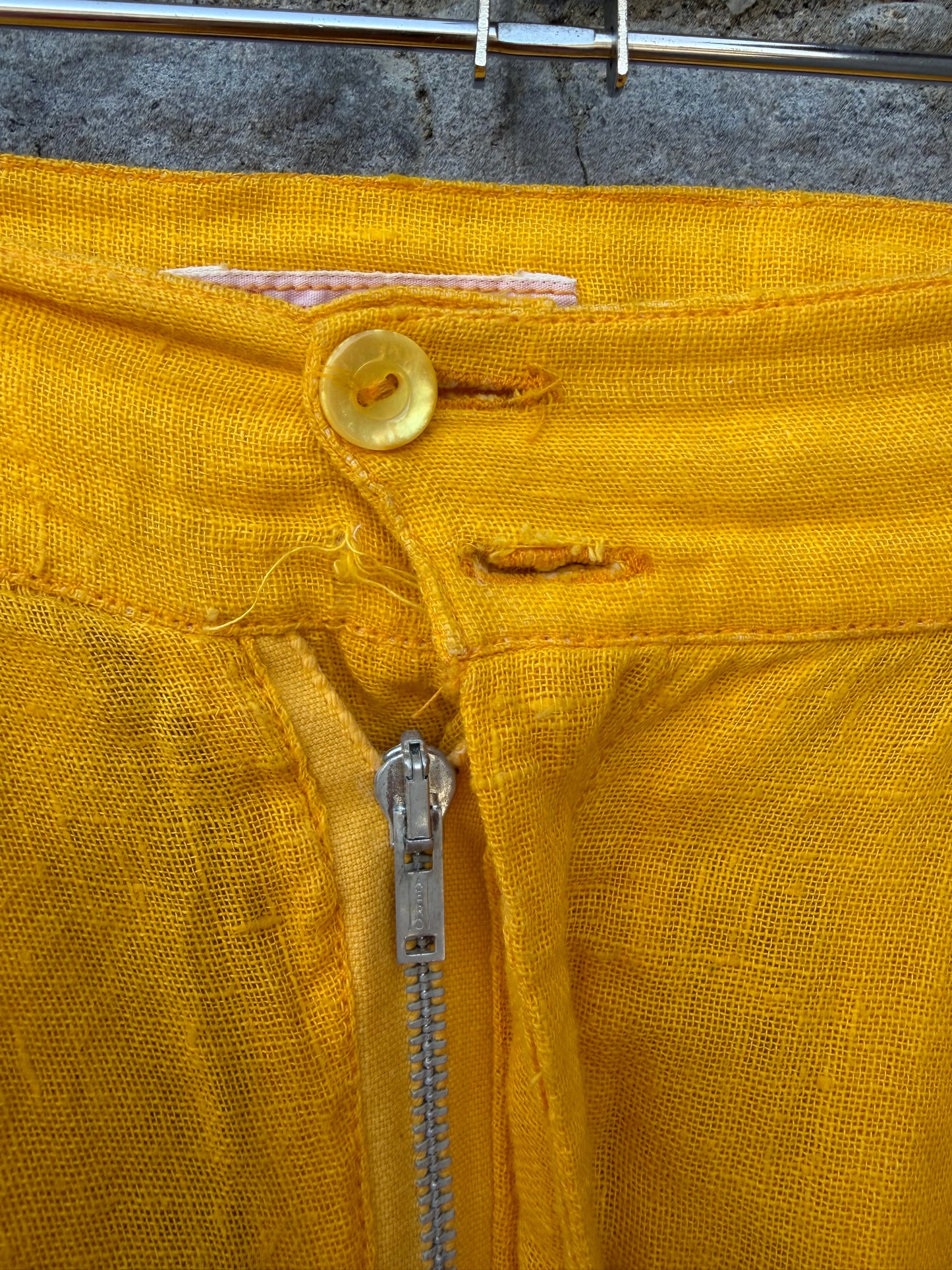 90s yellow muslin pants uk 4-6