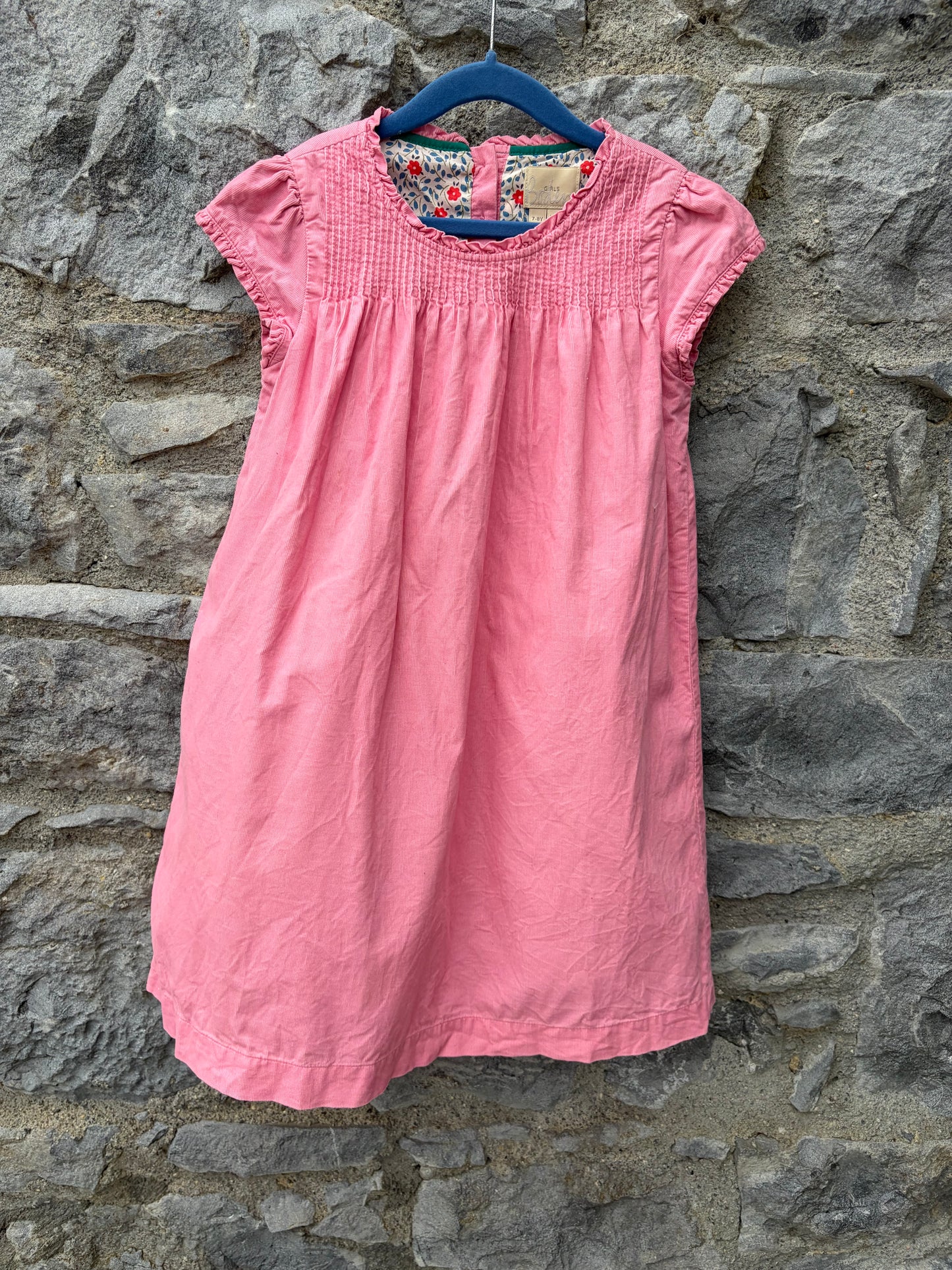 MB pink cord dress  7-8y (122-128cm)