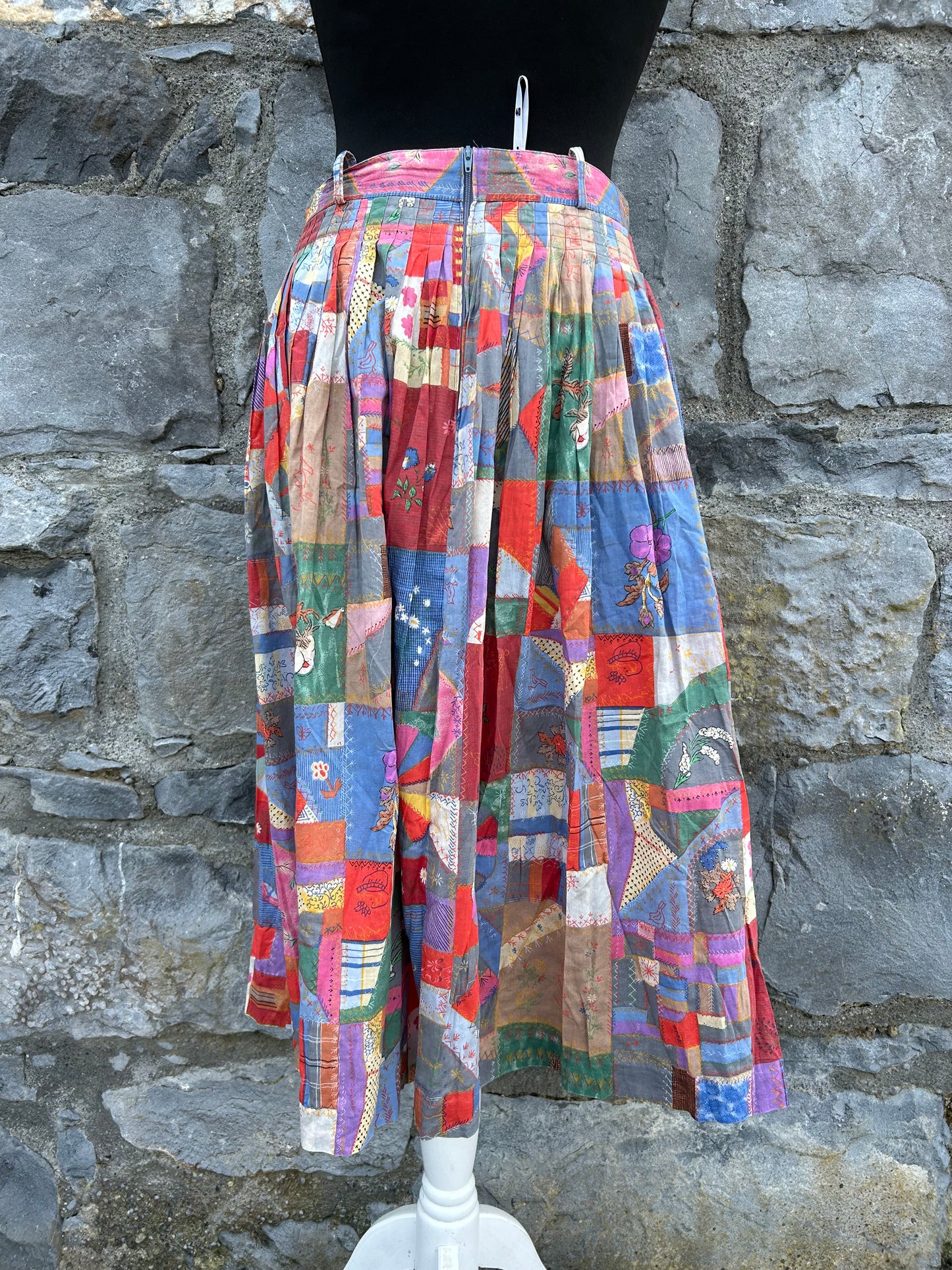 80s colourful patchwork skirt uk 10