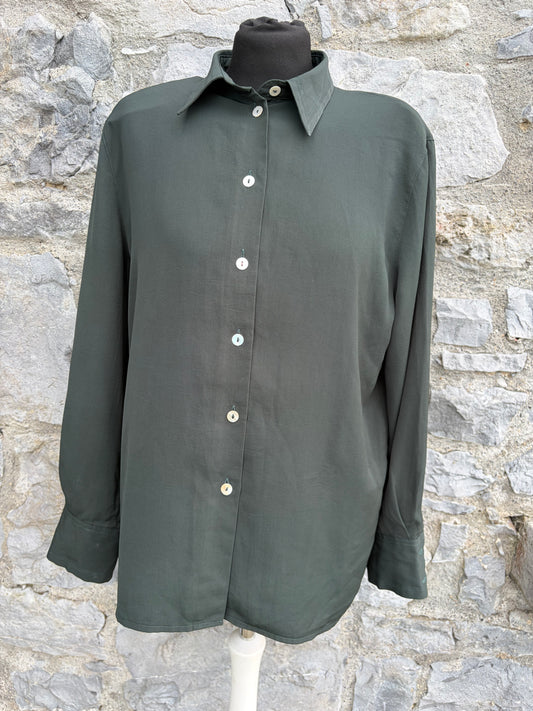 90s dark green blouse uk 10-12