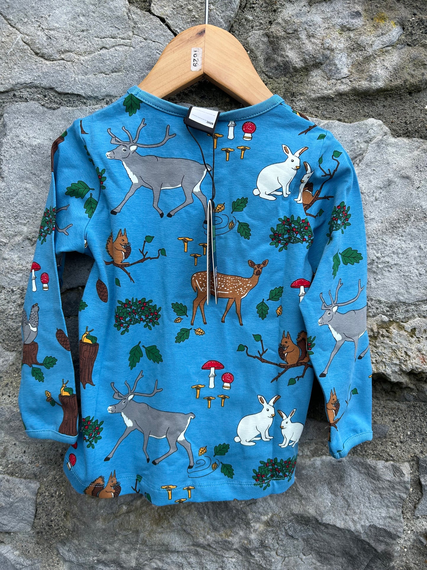 Forest Print blue top  2y (92cm)