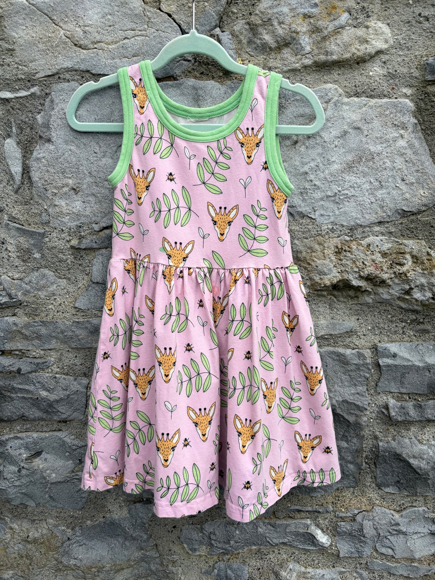 Giraffe pink dress 3-4y (98-104cm)