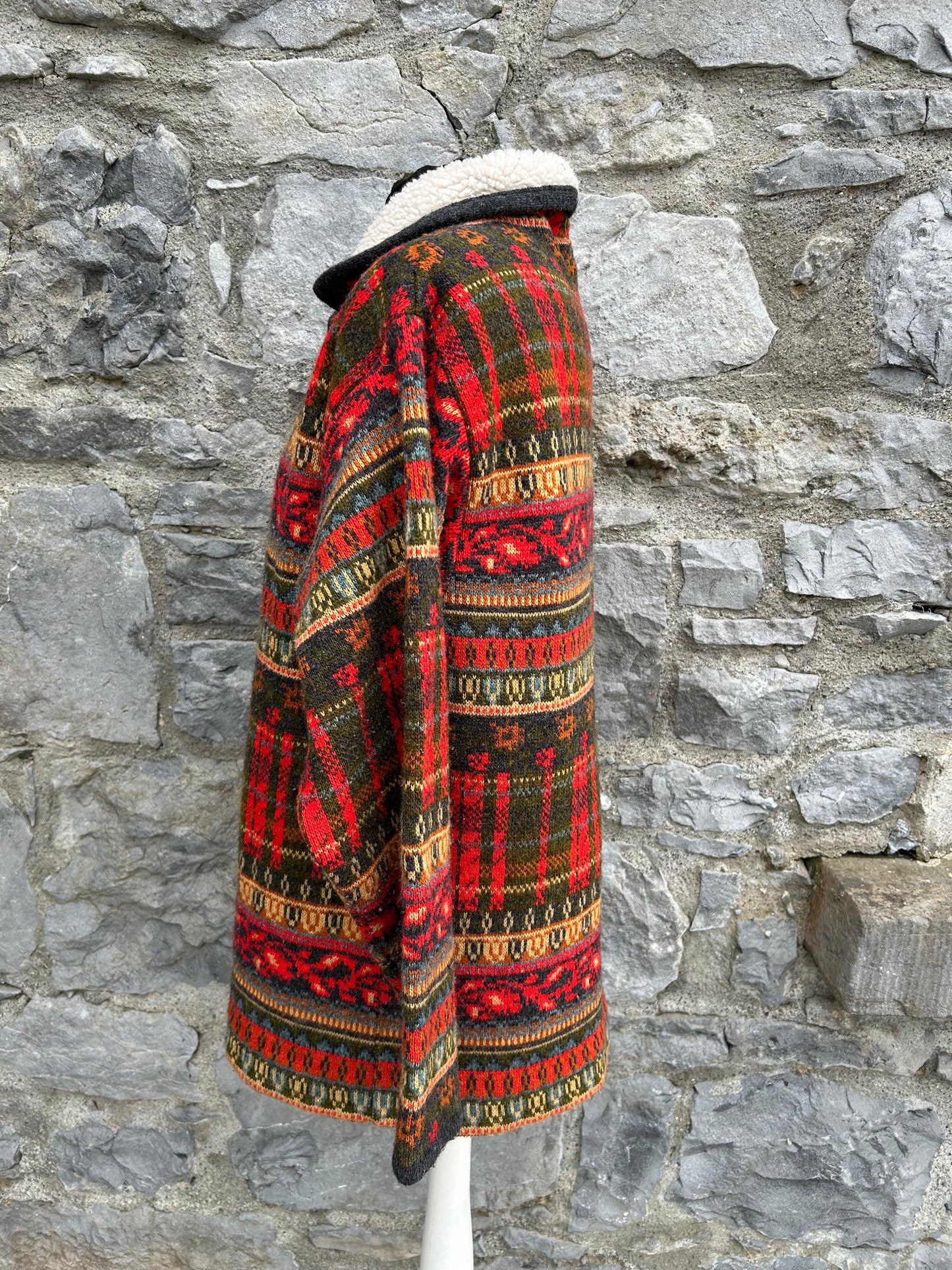 90s Aztec furry lined jacket M/L men