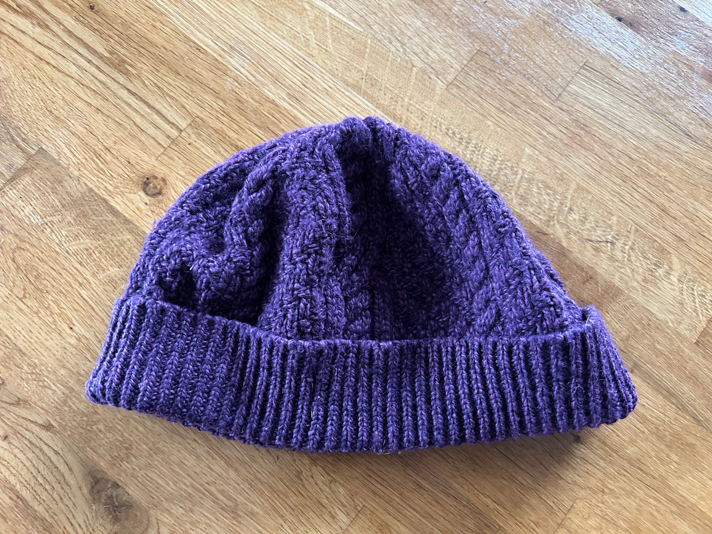 Purple woolly hat