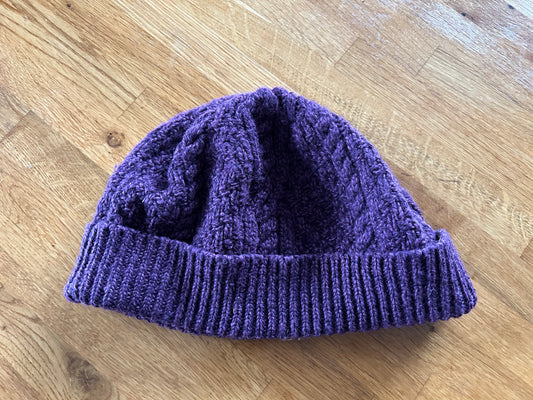 Purple woolly hat