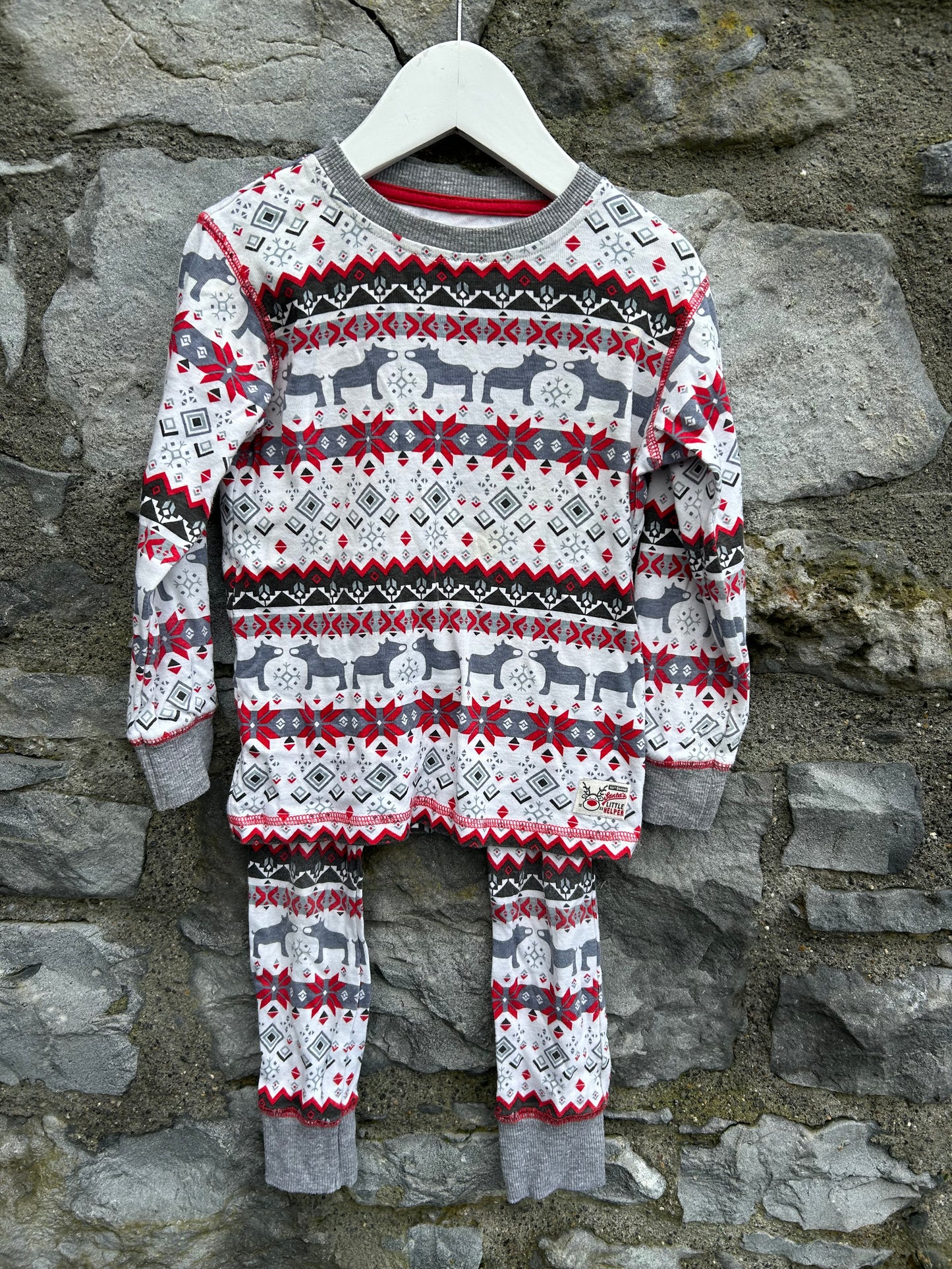 Polar bears grey geometric pjs  3-4y (98-104cm)