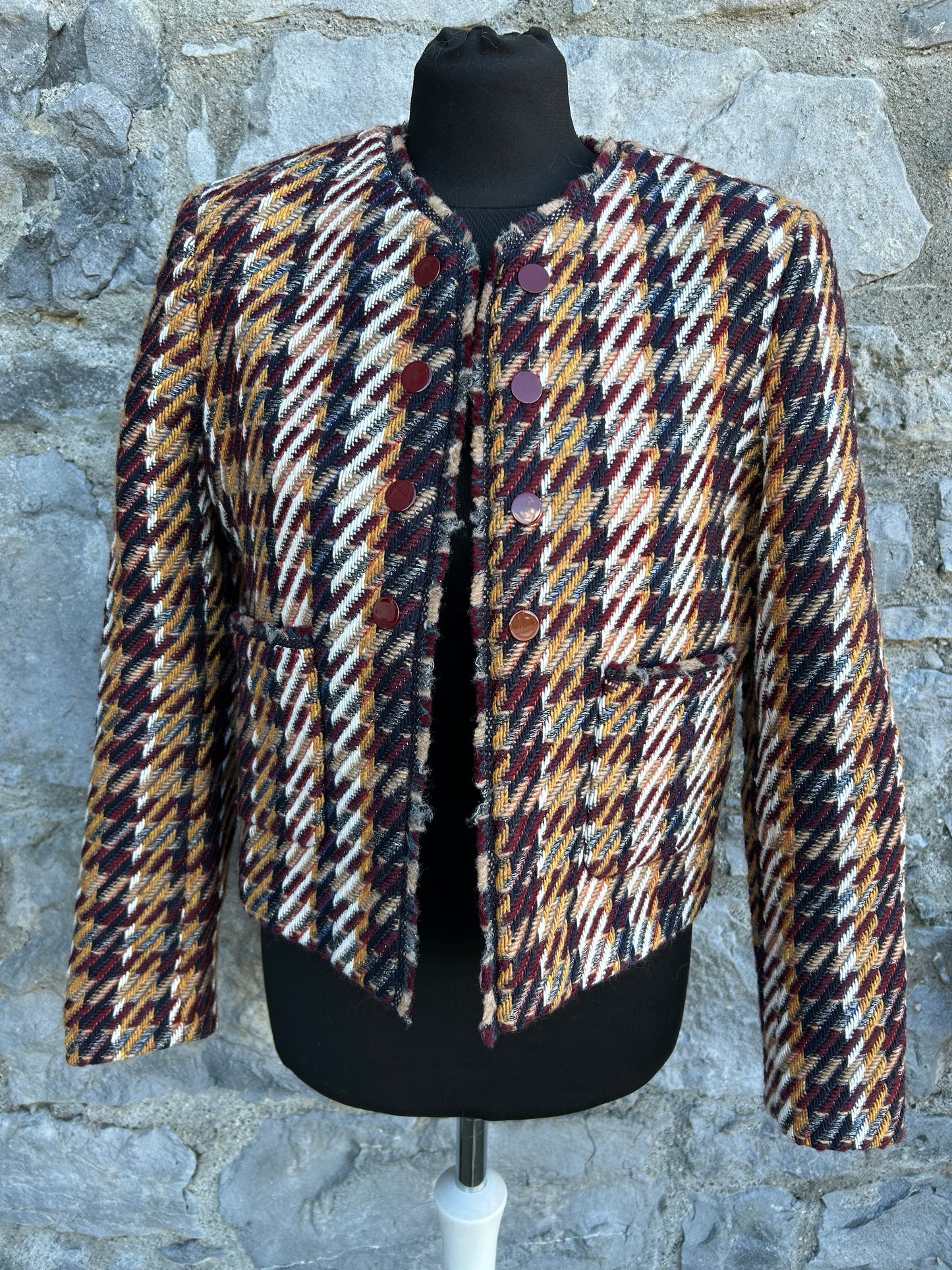 MARIANNE wool blend check jacket uk 10-12