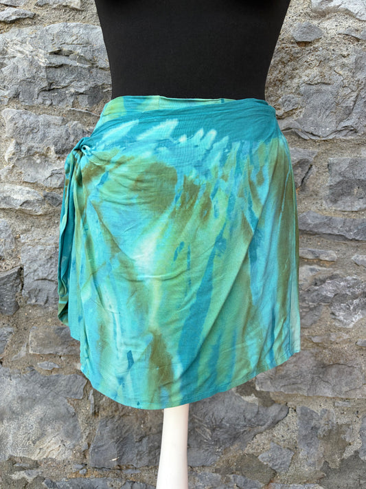 90s green tie dye skort uk 8-10