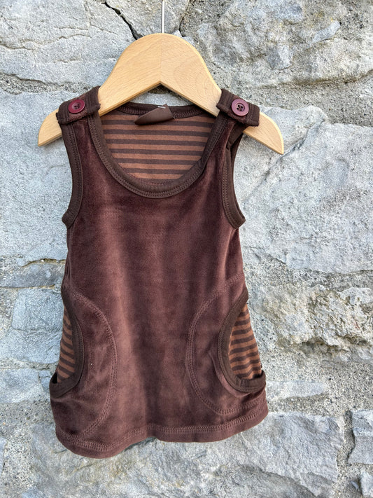 Brown velour pinafore 0-1m (50-56cm)