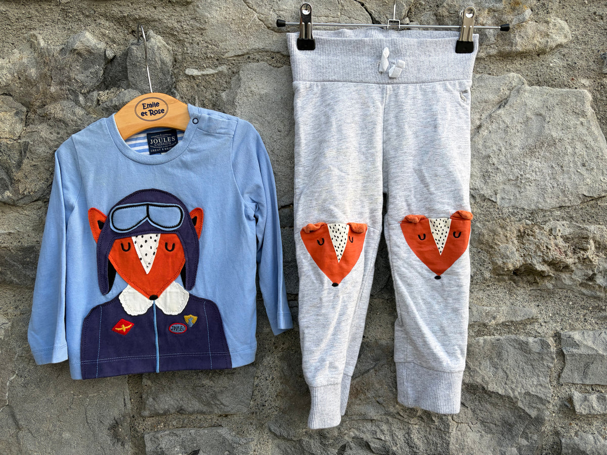 Fox blue top&pants  12-18m (80-86cm)