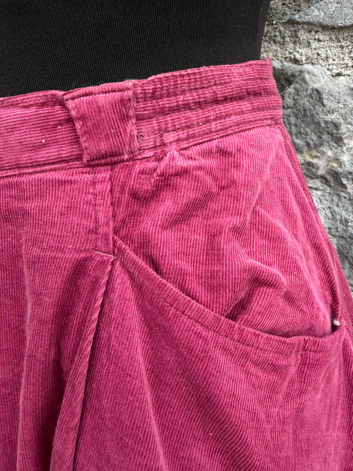 80s burgundy cord skirt uk 6
