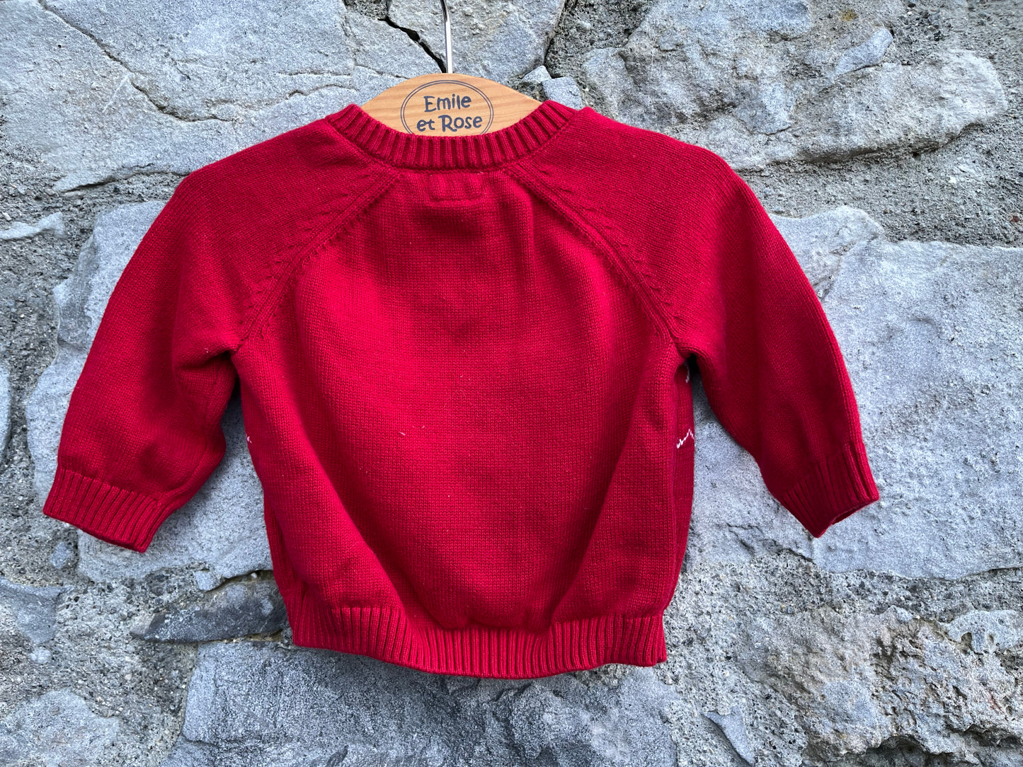 Red reindeer jumper  0-3m (56-62cm)