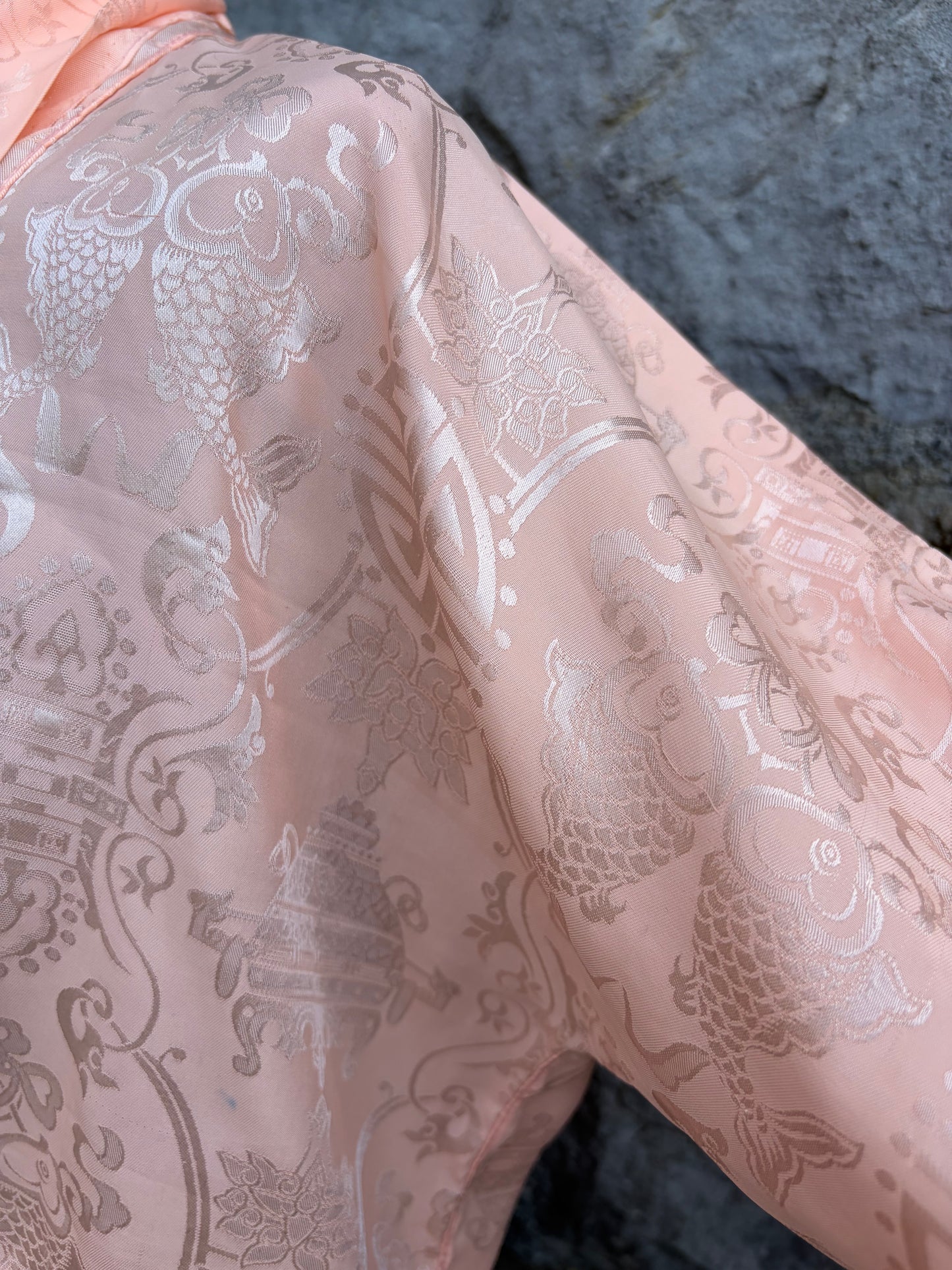 80s peach short kimono uk 8-10