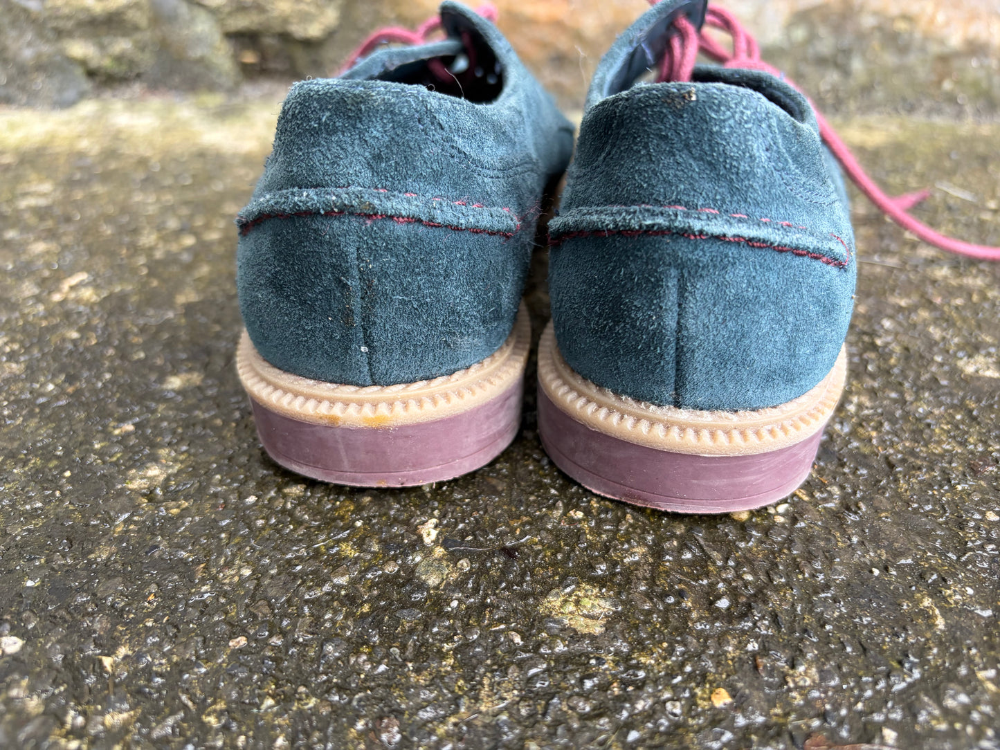Griffin Mabel derby teal suede shoes  uk 2 (eu 34)