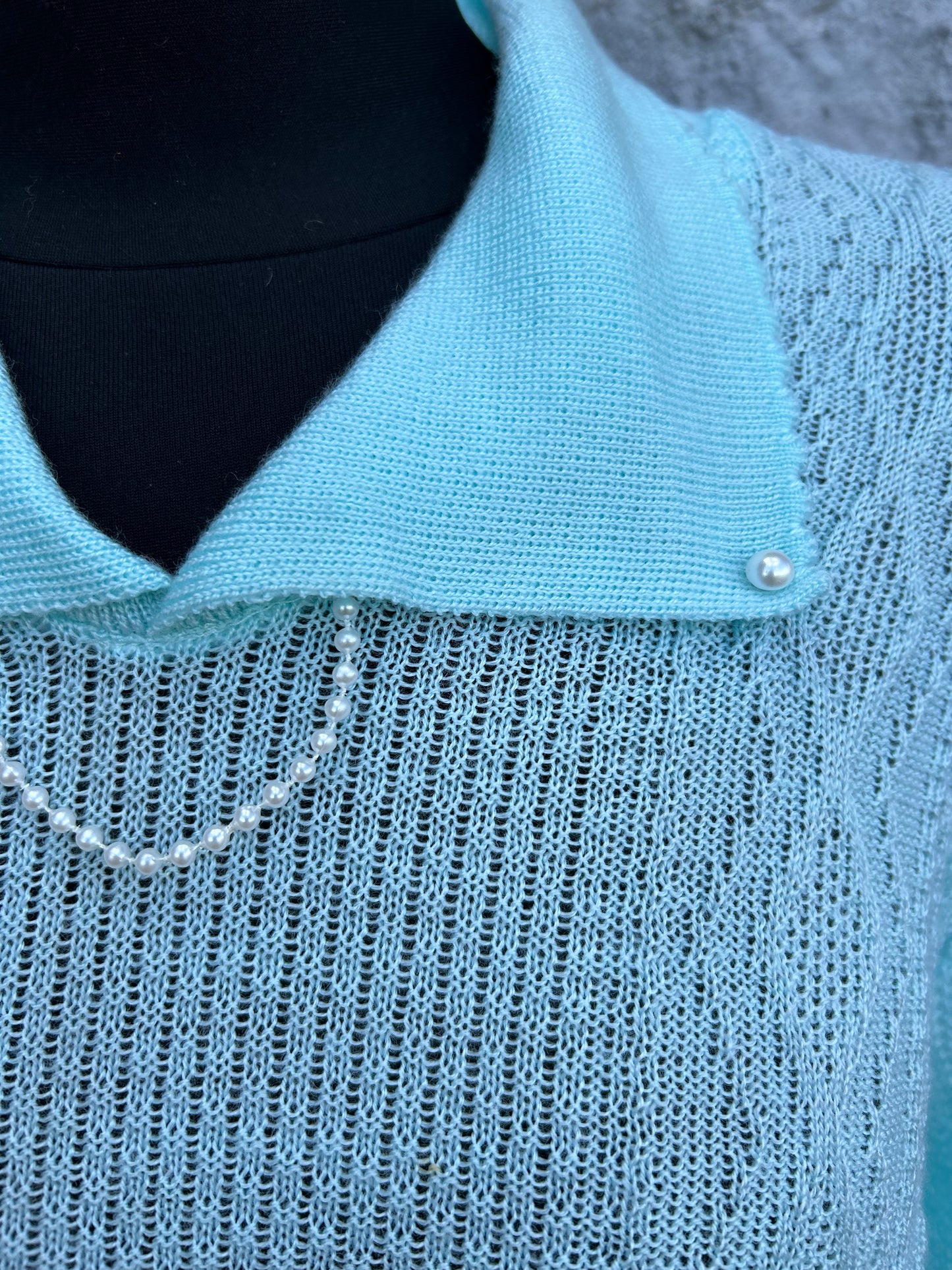 90s aquamarine knitted top uk 16-18