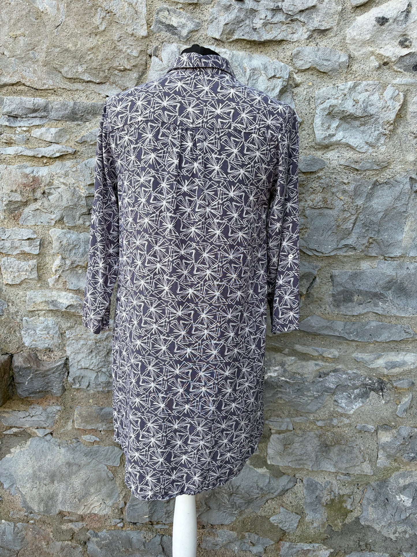 Grey&white patterned tunic uk 8