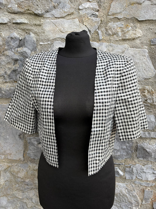 80s sparkly black check bolero  uk 6-8