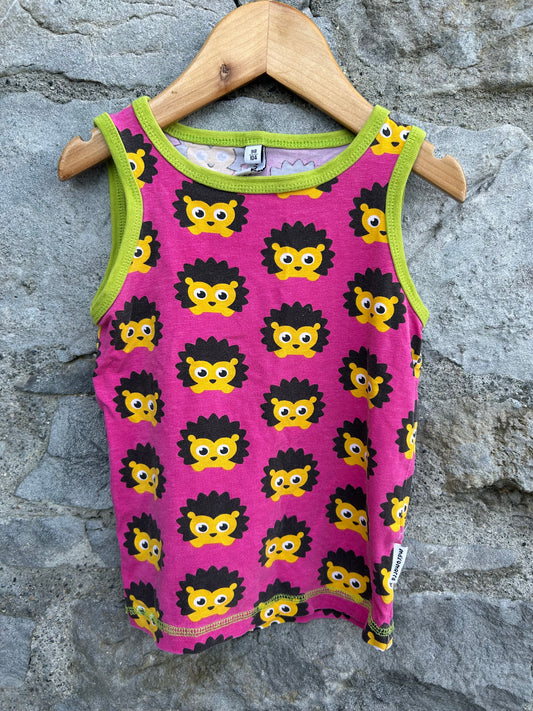 Hedgehog pink tank top   3y (98cm)