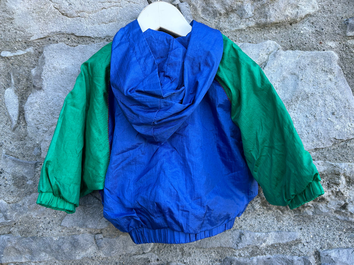 80s blue&green shell jacket 12m (80cm)