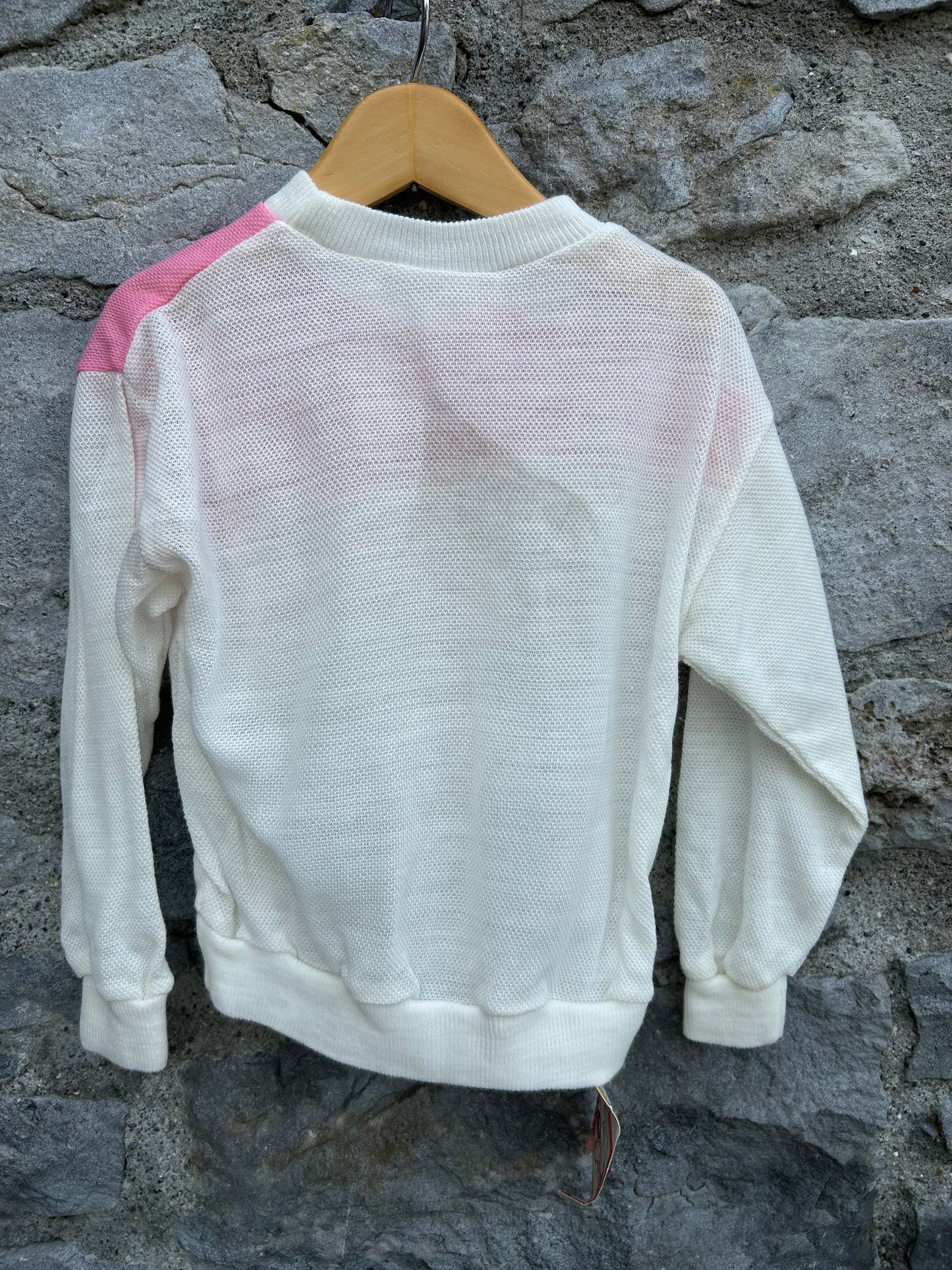 80s pink&white top  3-4y (98-104cm)