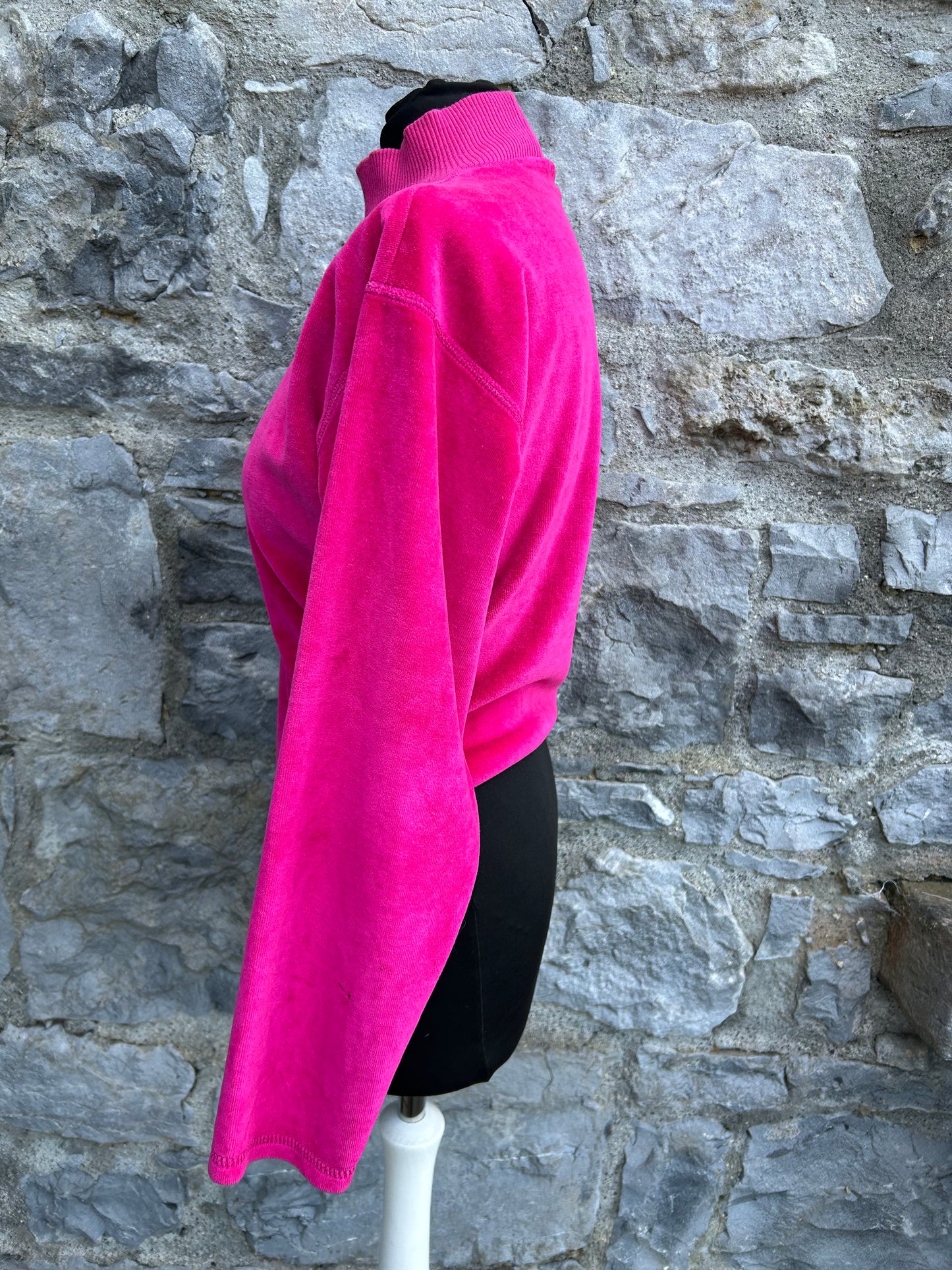 90s pink velour top uk 6-8
