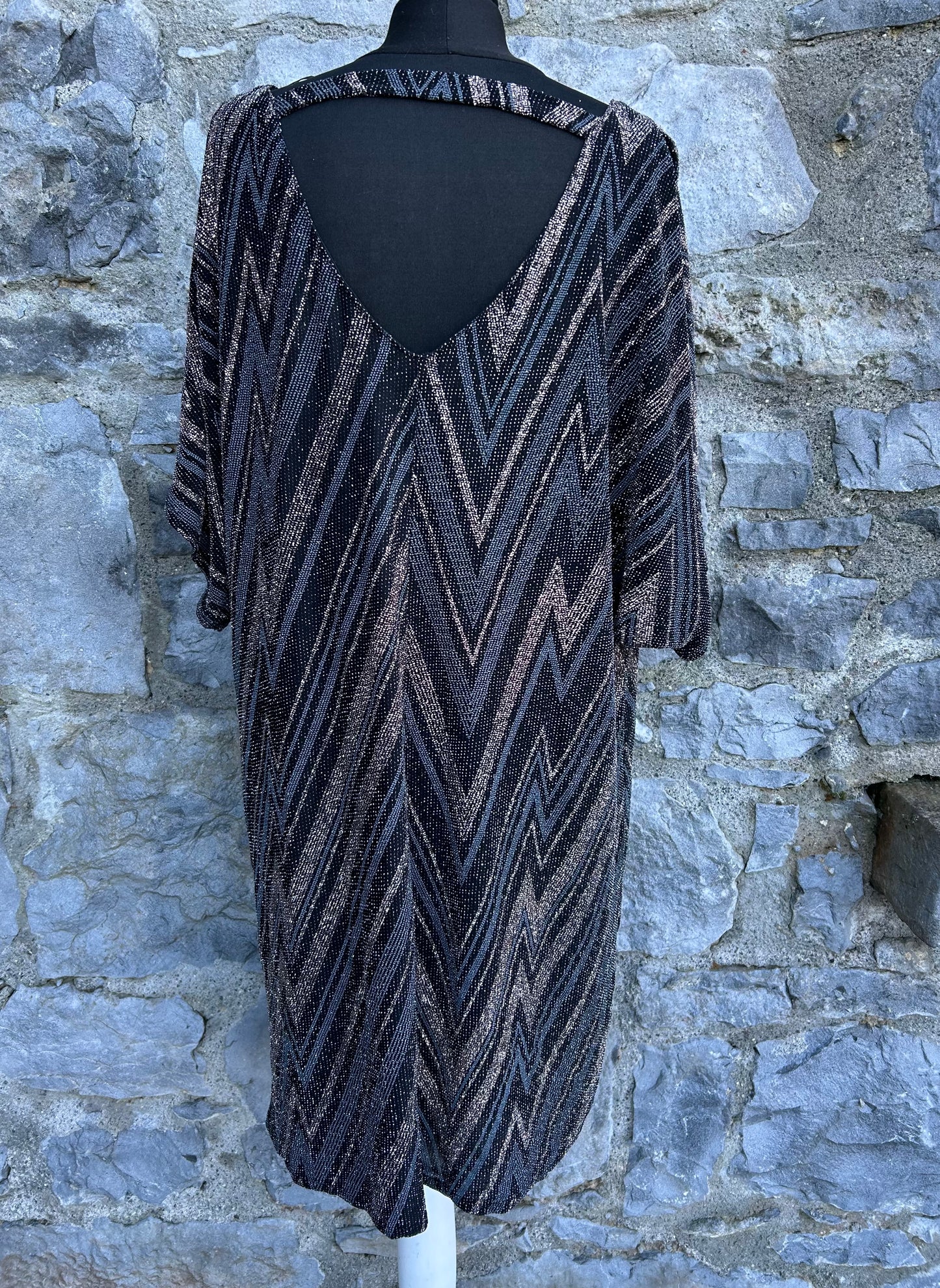 Chevron Sparkly black dress uk 16-18