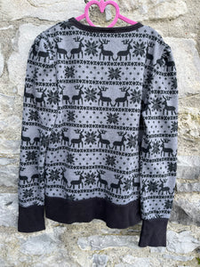 Grey reindeer cardigan  11-12y (146-152cm)