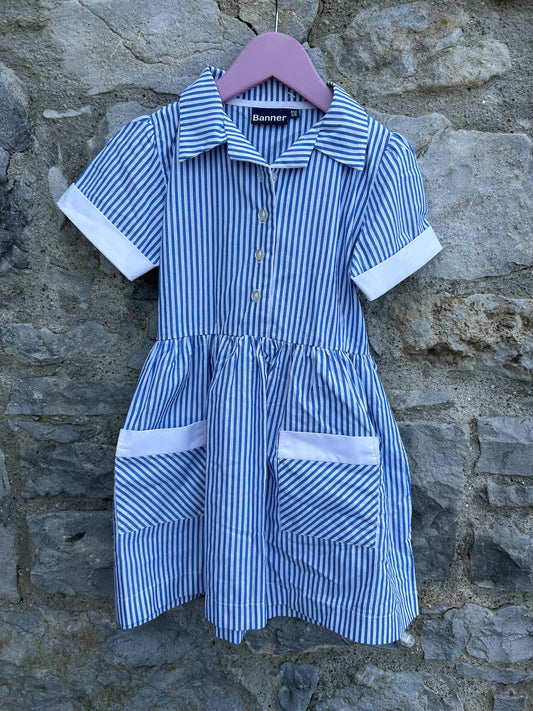 90s blue stripy dress 5-6y (110-116cm)