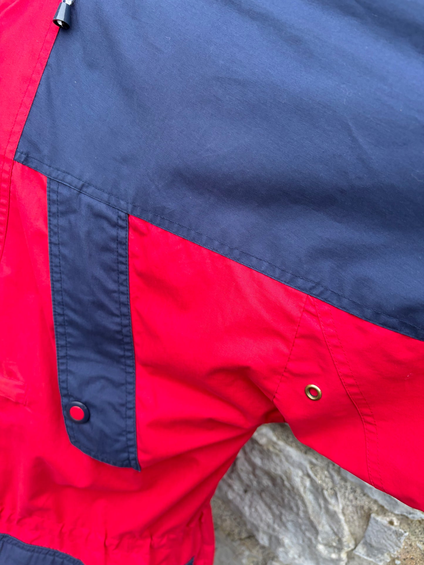 80s Red&navy half zip windbreaker  Large