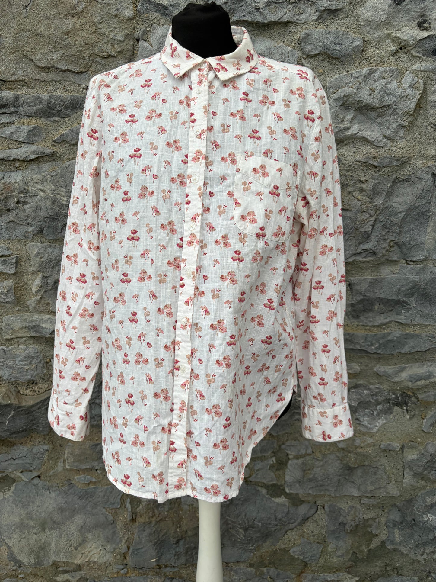 White prairie-style print blouse uk 14