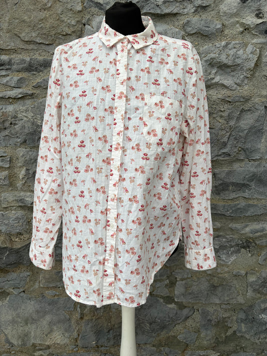White prairie-style print blouse uk 14