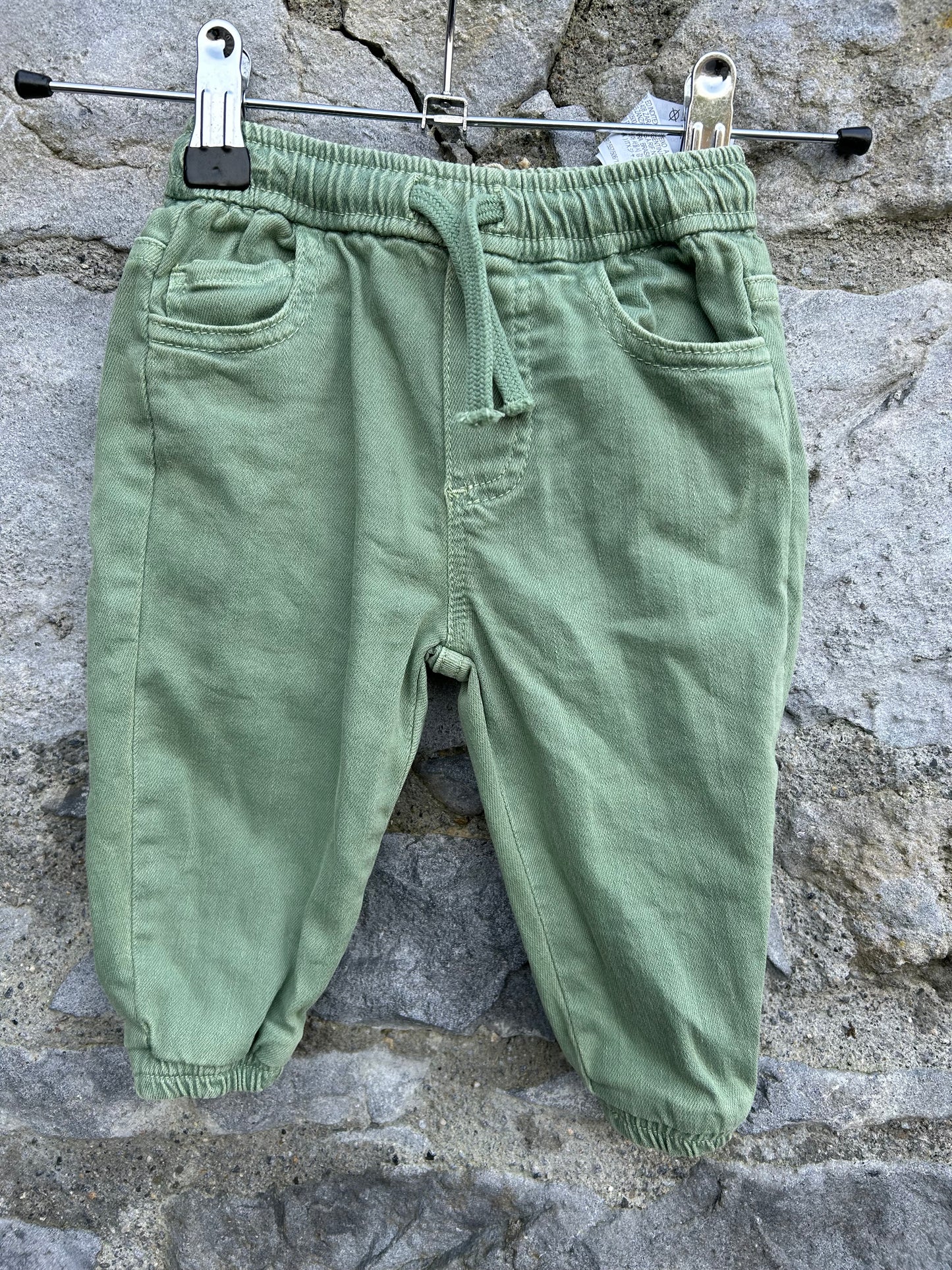 Khaki denim joggers 9-12m (74-80cm)