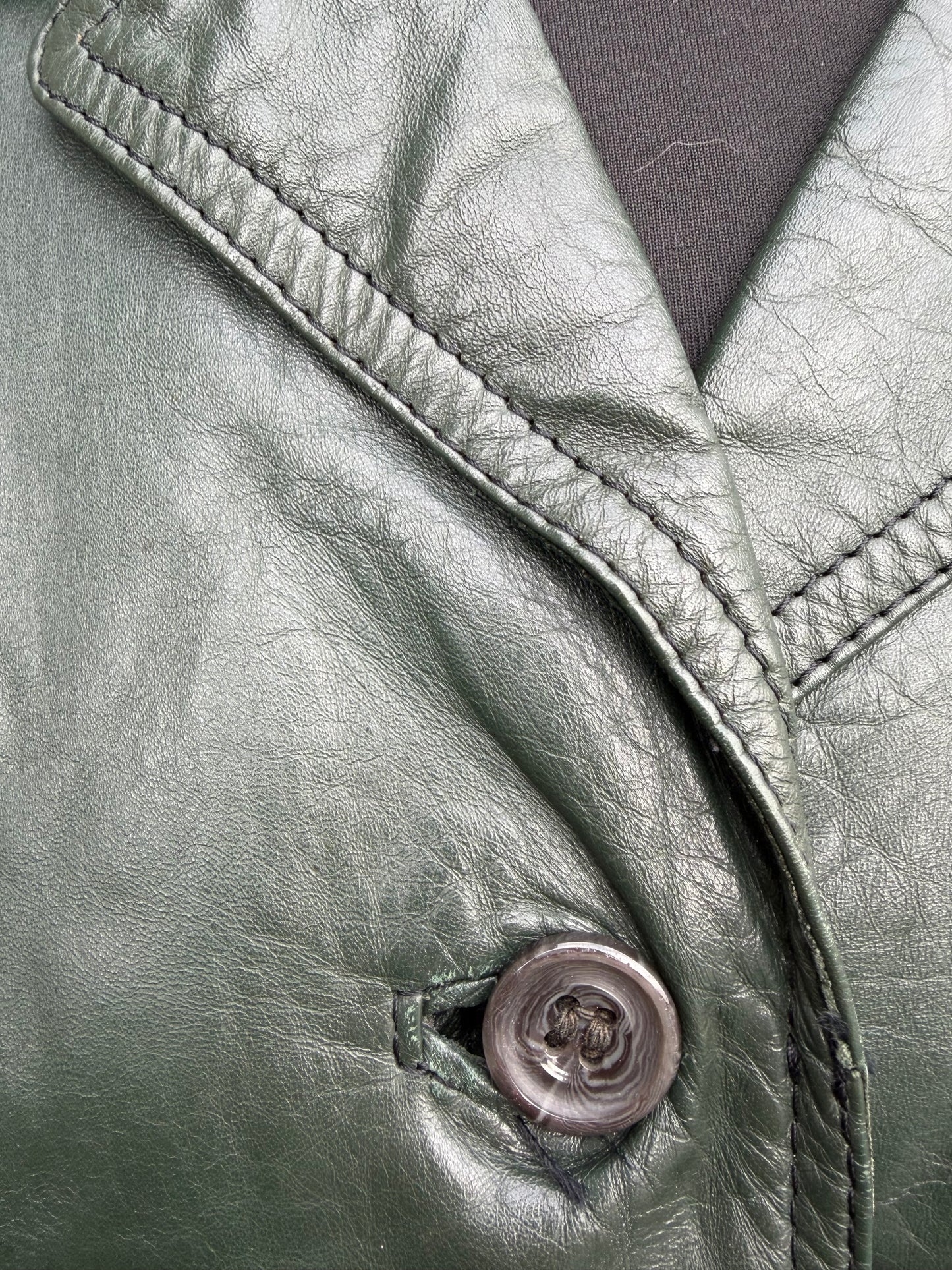 90s green leather jacket uk 12
