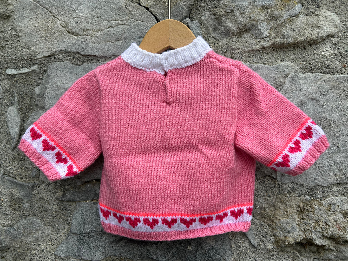 Heart pink jumper  0-1m (50-56cm)