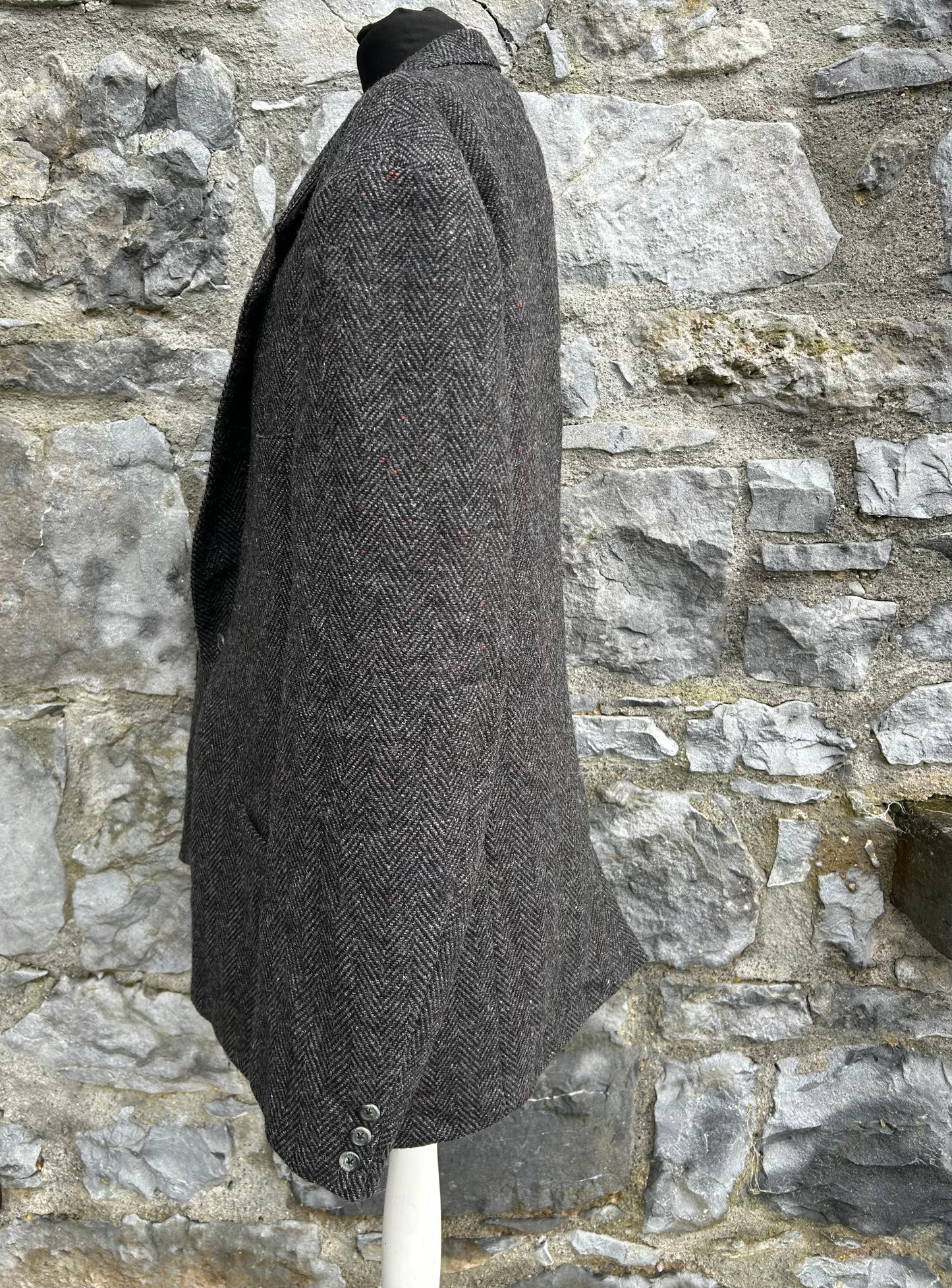 90s grey tweed herringbone jacket XL