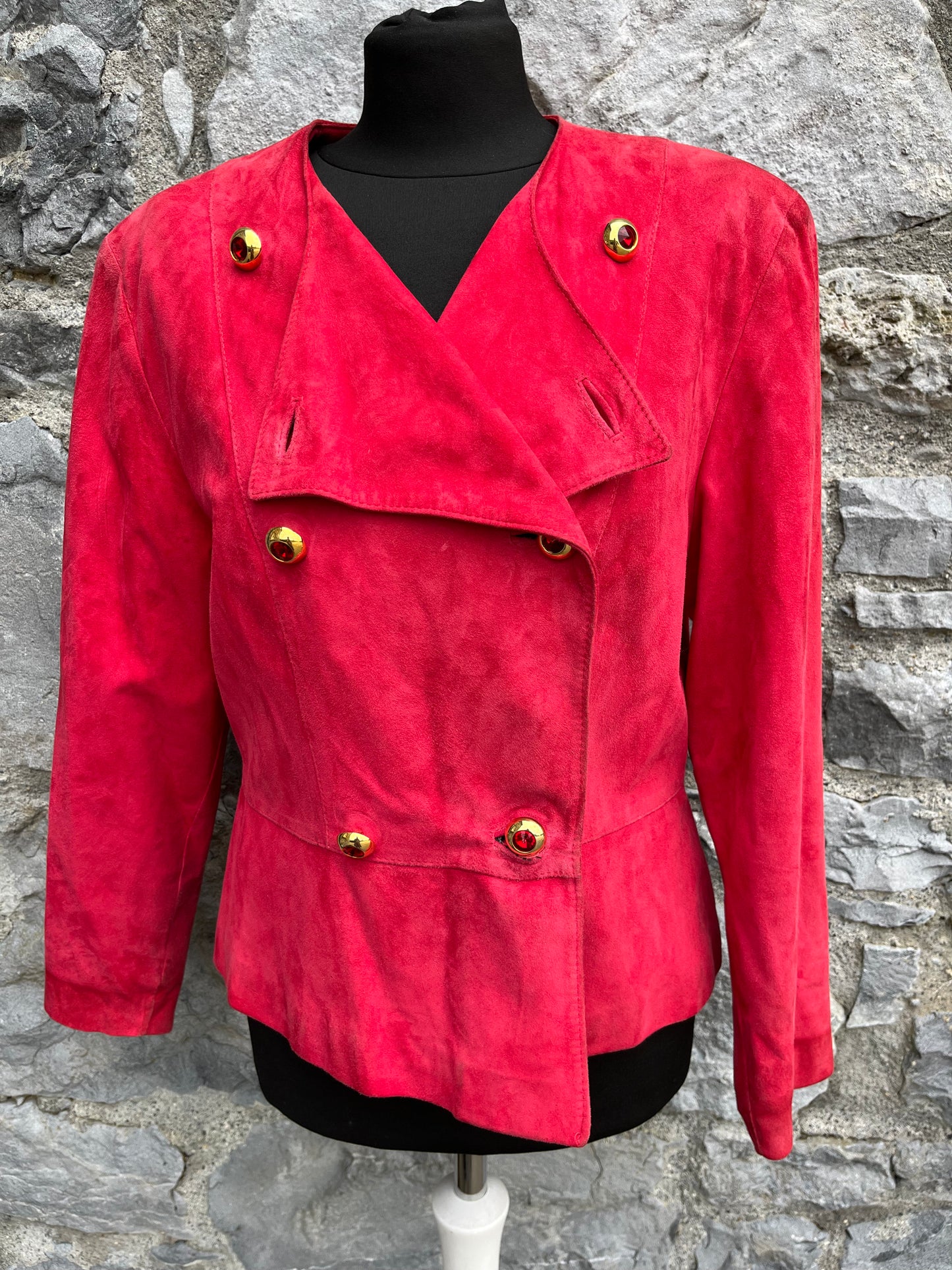 80s red suede jacket uk 10-12